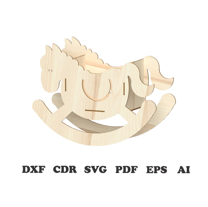 Rocking Horse BoxLaser Cut Files laser cut template Vector Etsy