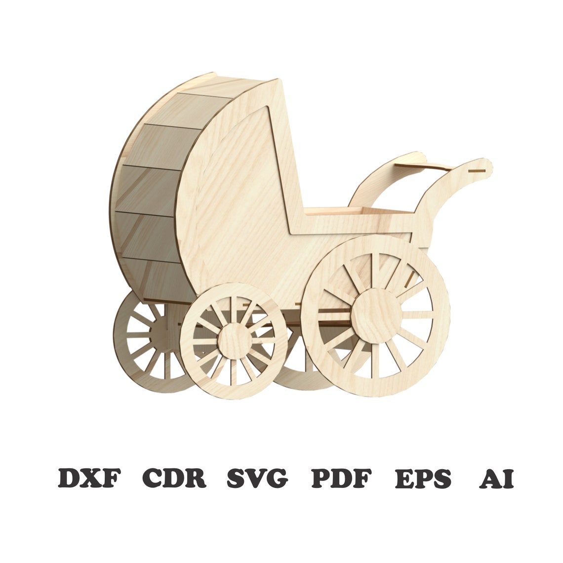 StrollerLaser Cut Files laser cut template Vector for | Etsy