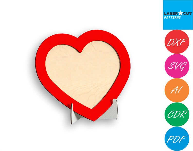 Heart Picture Frame Pattern Vector for Laser Cutting Etsy