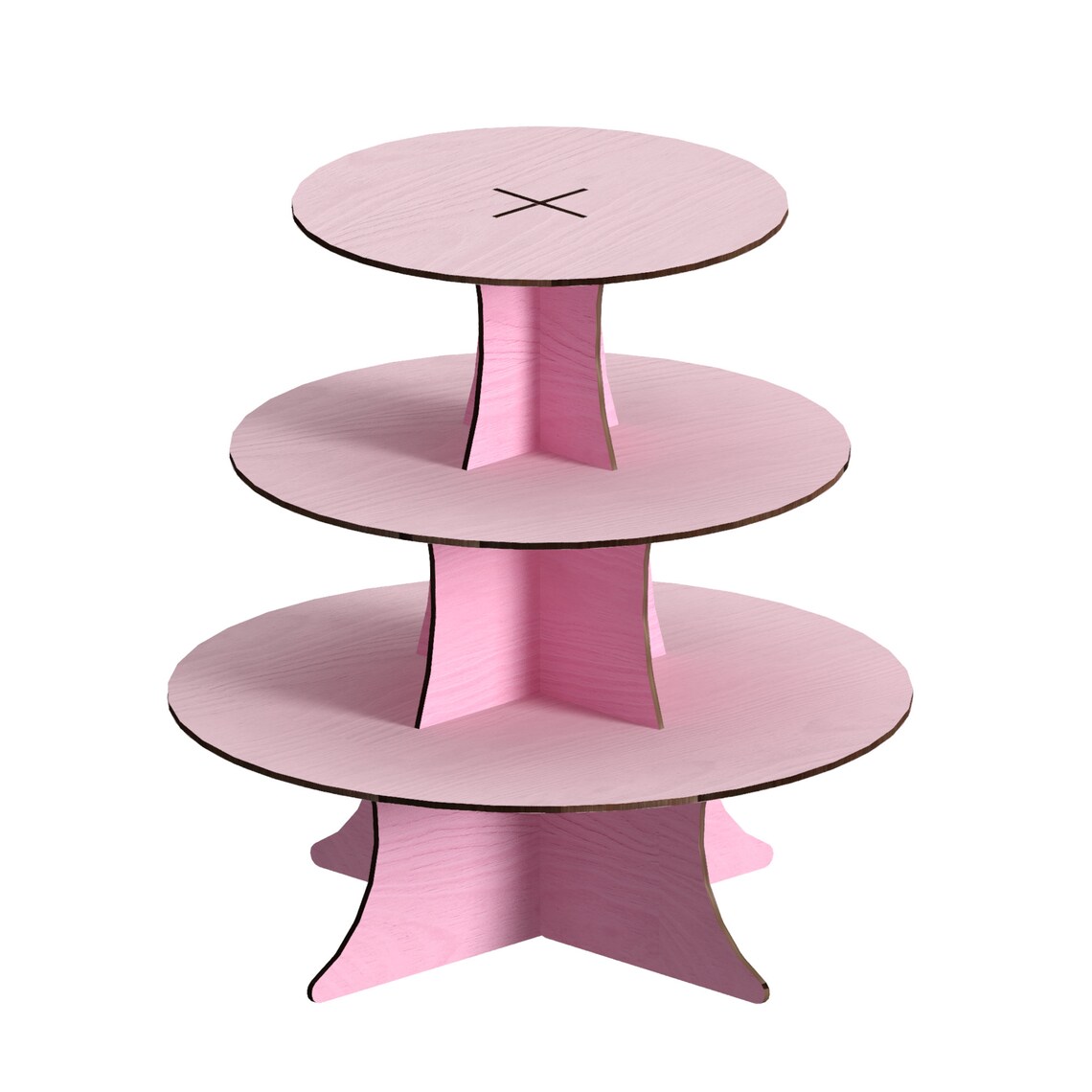 3 tier round cupcake stand Laser Cut Files laser cut Etsy