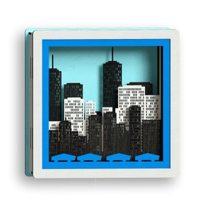 Light Box City, Laser Cut Files - Svg+Dxf+Pdf+Ai+Cdr+Eps - laser Files - Instant Download - laser cut template - laser cut pattern