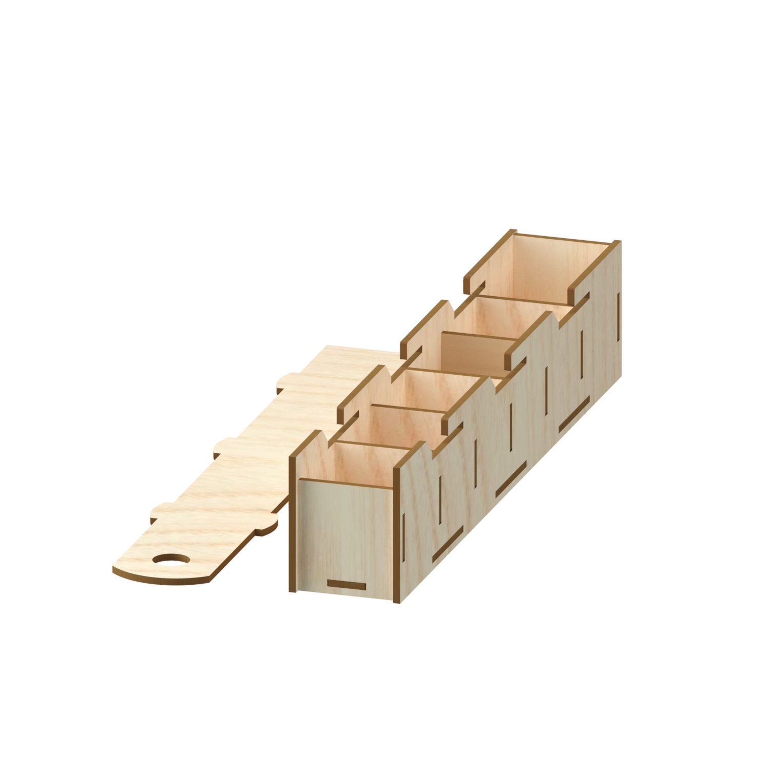 Sliding box with dividers Laser Cut Files laser cut Etsy