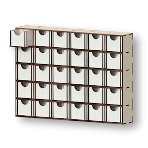 Box with drawers 5x6, Laser Cut Files - Svg+Dxf+Pdf+Ai+Cdr+Eps - laser Files - Instant Download - laser cut template - laser cut pattern