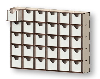 Box with drawers 5x6, Laser Cut Files - Svg+Dxf+Pdf+Ai+Cdr+Eps - laser Files - Instant Download - laser cut template - laser cut pattern