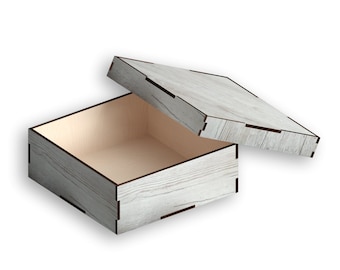 Laser Cut Box with Lid Template: 13x13x5 Vector Model (Digital Download)