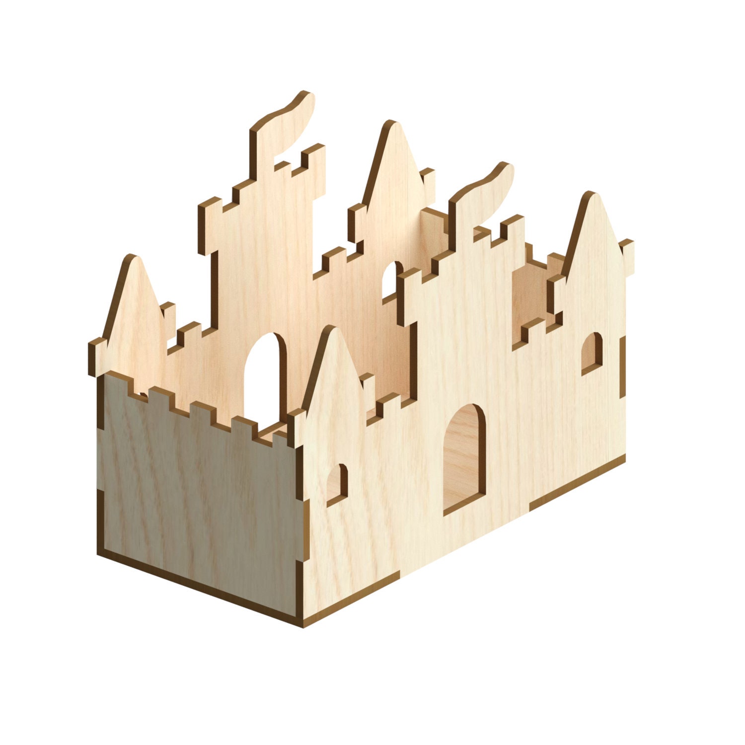 Castle boxLaser Cut Files laser cut template Vector for Etsy