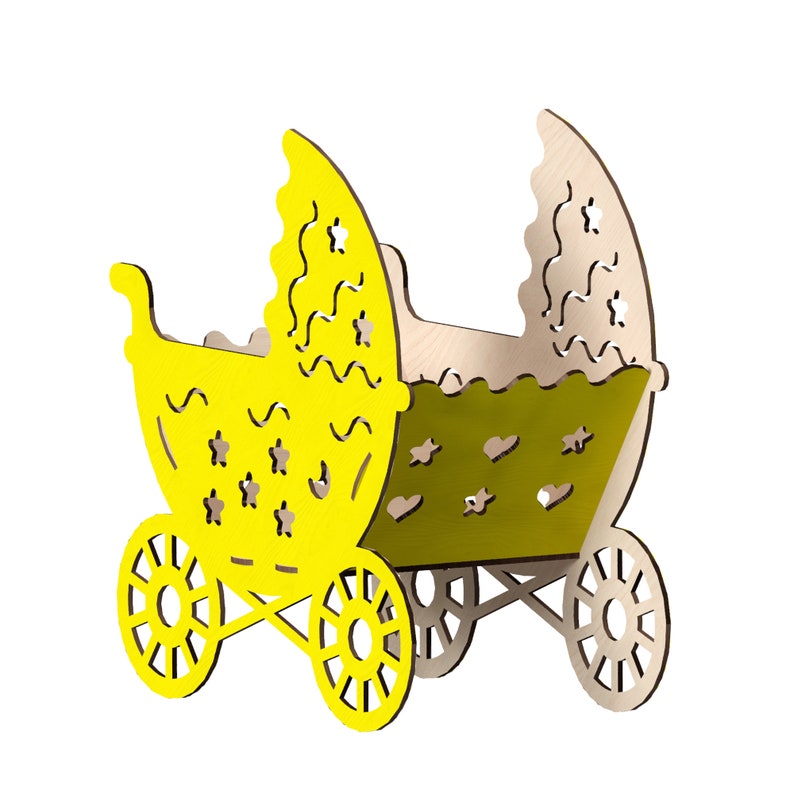 Baby Shower Strollerlaser Cut Files Laser Cut Template | Etsy