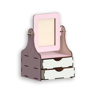 Drawer with Mirror Frame, Laser Cut Files, laser cut template, laser cut pattern, vector model,vector plan,Instant download