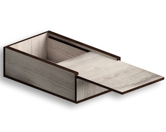 Box with Sliding Lid, Laser Cut Files, laser cut template, laser cut pattern, vector model,vector plan,Instant download