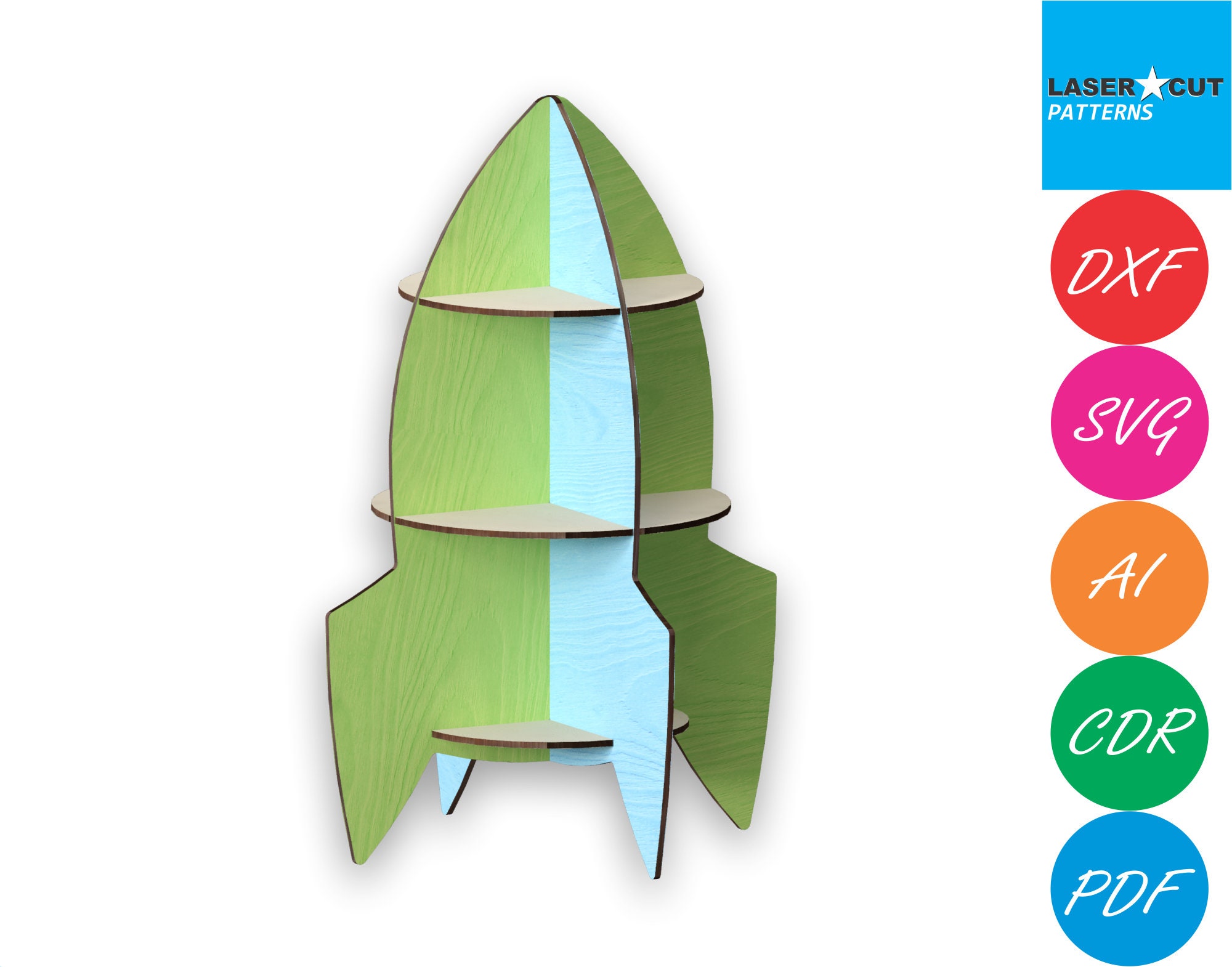 Rocket Cupcake Stand archivos de corte láser plantilla de Etsy México