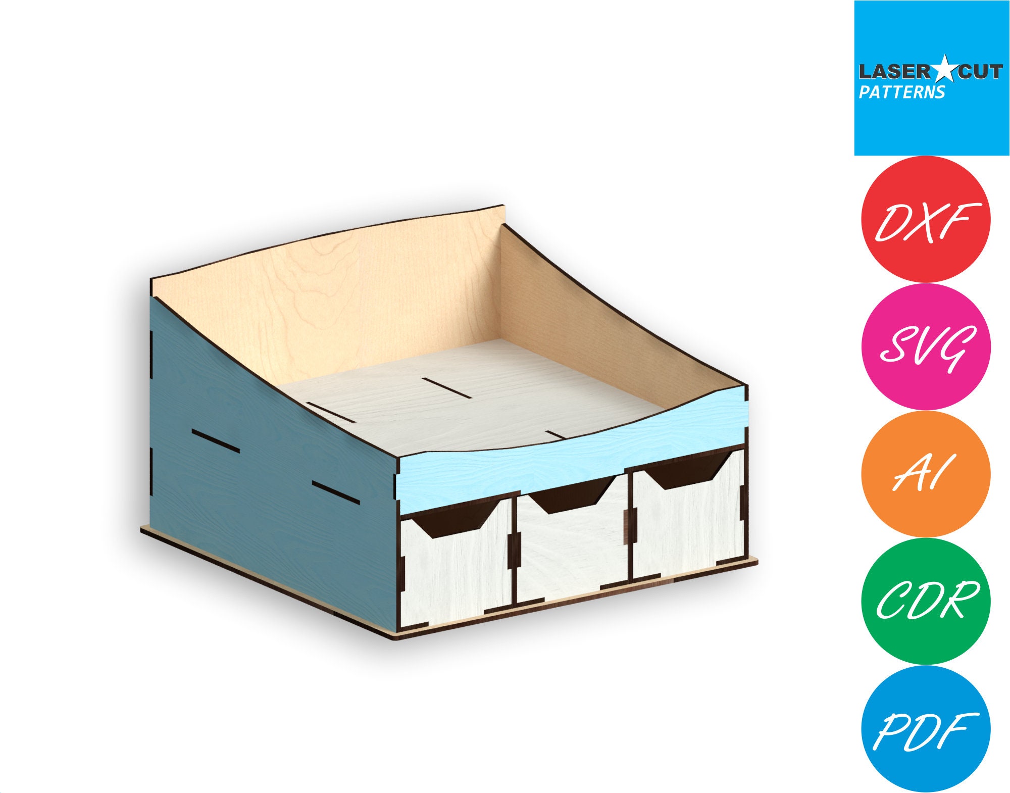 Drawer Organizer Laser Cut Files Svgdxfpdfaicdreps Etsy