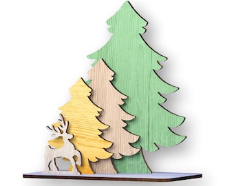 Árboles de Navidad, Archivos de corte láser, Svg+Dxf+Pdf+Ai+Cdr+Eps, Archivos láser, Descarga instantánea, Plantilla de corte láser, Patrón de corte láser