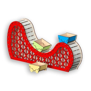 Roller Coaster,Laser Cut Files, laser cut template, Vector for Laser, laser cut pattern, vector model,vector plan,Instant download