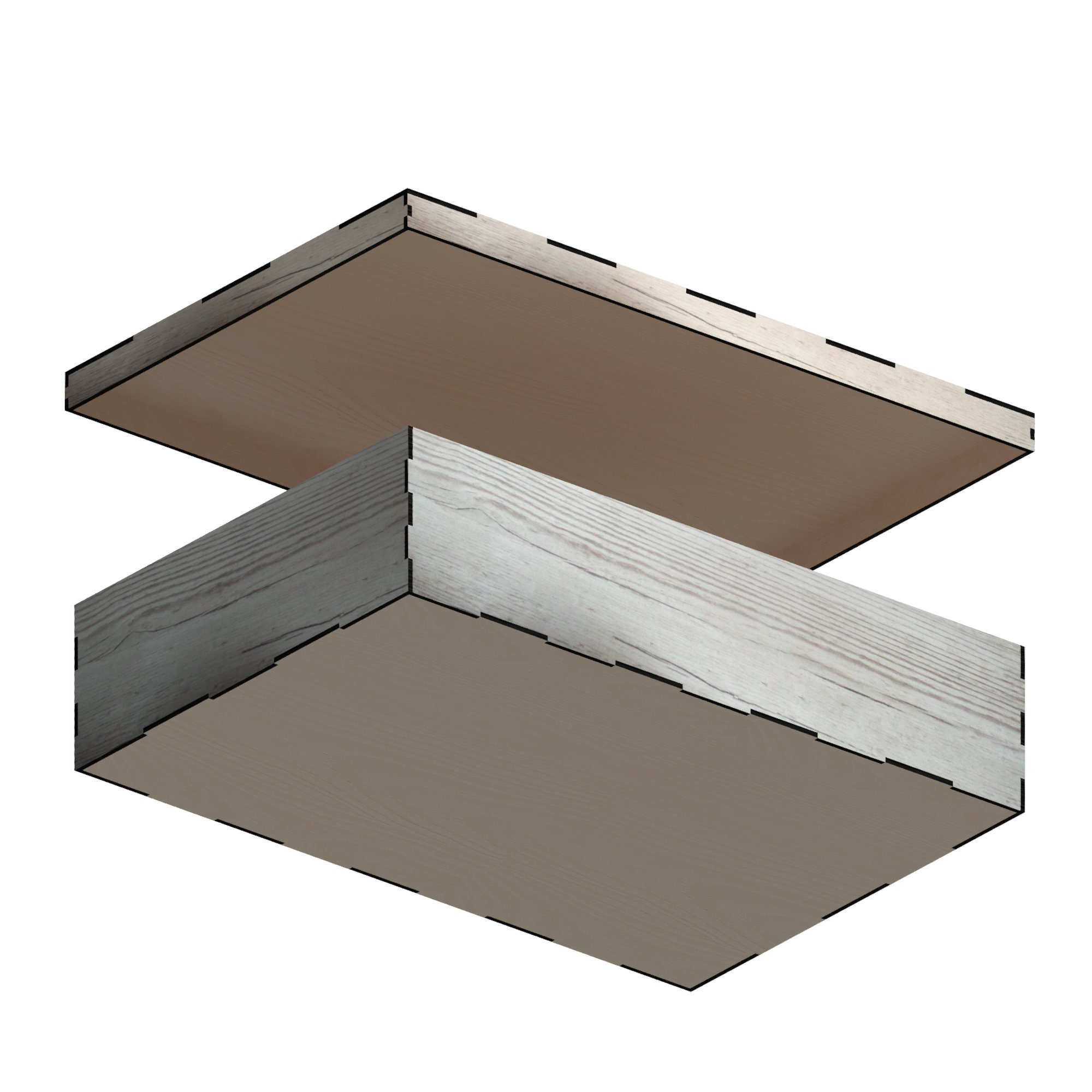 Box Section Cut Pattern Box With Lid and Sections Pattern Vector for Laser Cutting CNC, Instant ...