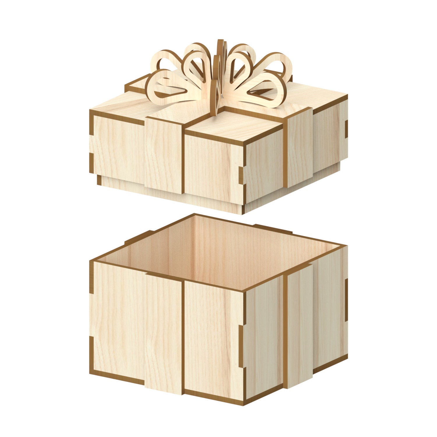 Gift Box 10x10x10cm Laser Cut Files laser cut template Etsy