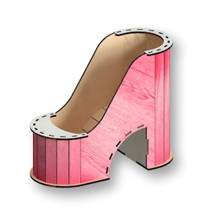 Pen holder heeled shoe, Laser Cut Files - Svg+Dxf+Pdf+Ai+Cdr+Eps - laser Files - Instant Download - laser cut template - laser cut pattern