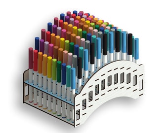 Laser Cut Pen Holder Pattern: CNC Vector Model (Digital Download)