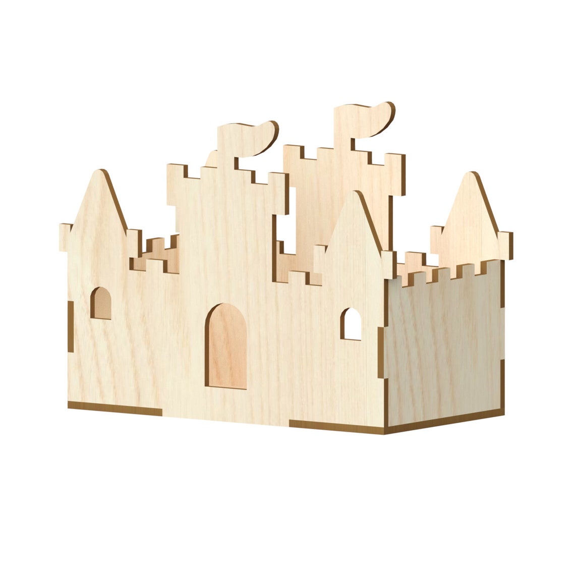 Castle boxLaser Cut Files laser cut template Vector for Etsy