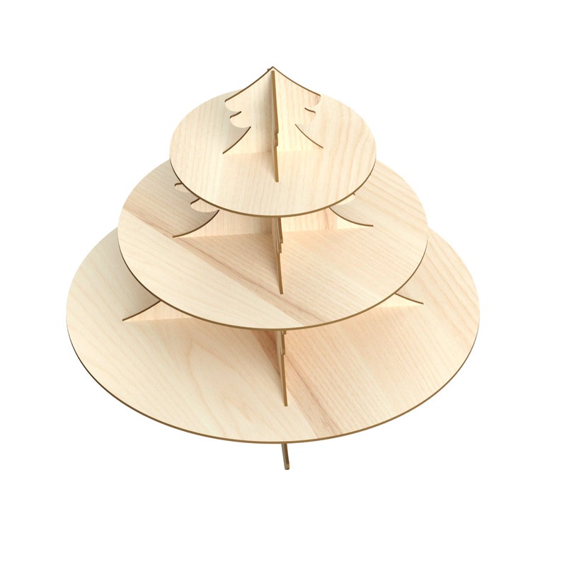 3 Tier Tree Christmas Cupcake Stand Laser Cut Files Etsy