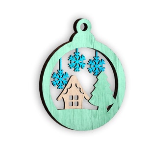 Christmas Ornament, Laser Cut Files - Svg+Dxf+Pdf+Ai+Cdr+Eps - laser Files - Instant Download - laser cut template - laser cut pattern