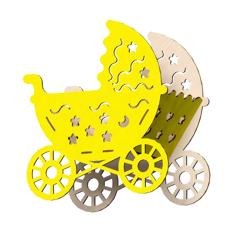 Baby Shower Strollerlaser Cut Files Laser Cut Template | Etsy