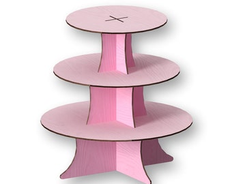 3 Tier Cupcake Stand Laser Cut Files: Vector Template (Digital Download)
