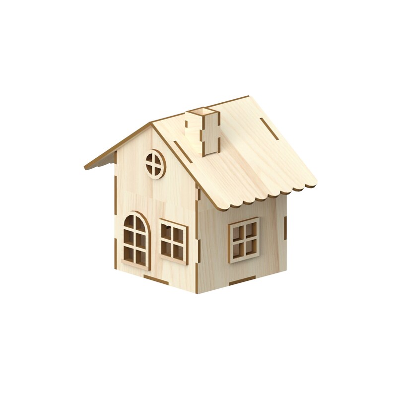 House Box with Lid Laser Cut Files laser cut template laser Etsy