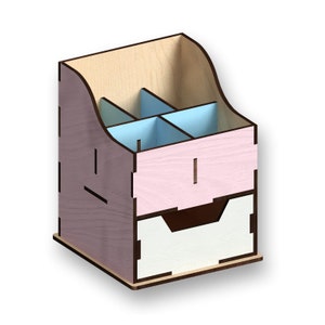 Desk Organizer, Laser Cut Files - Svg+Dxf+Pdf+Ai+Cdr+Eps - laser Files - Instant Download - laser cut template - laser cut pattern