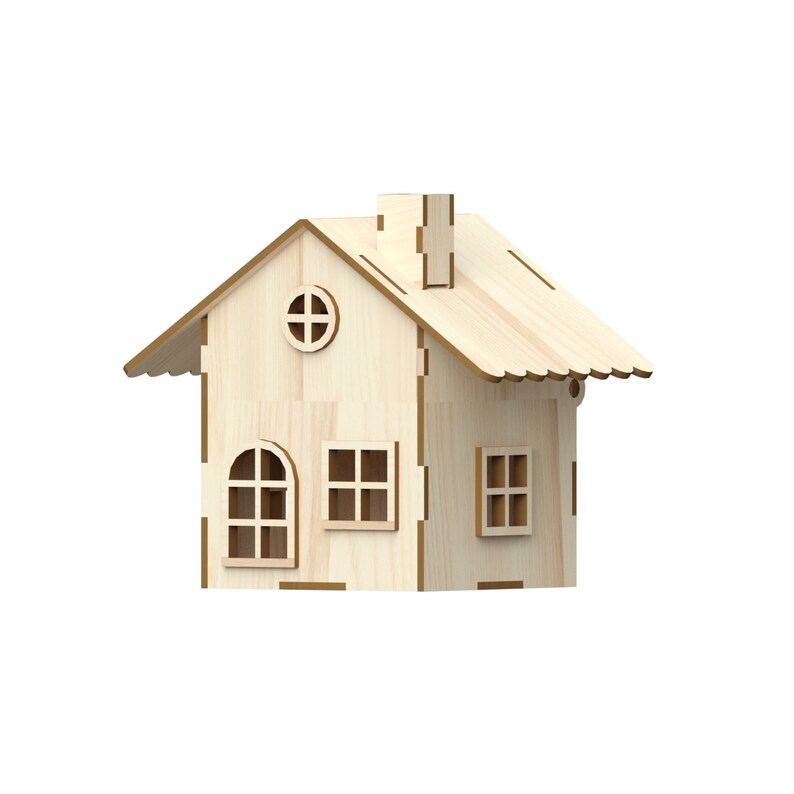 House Box with Lid Laser Cut Files laser cut template laser Etsy