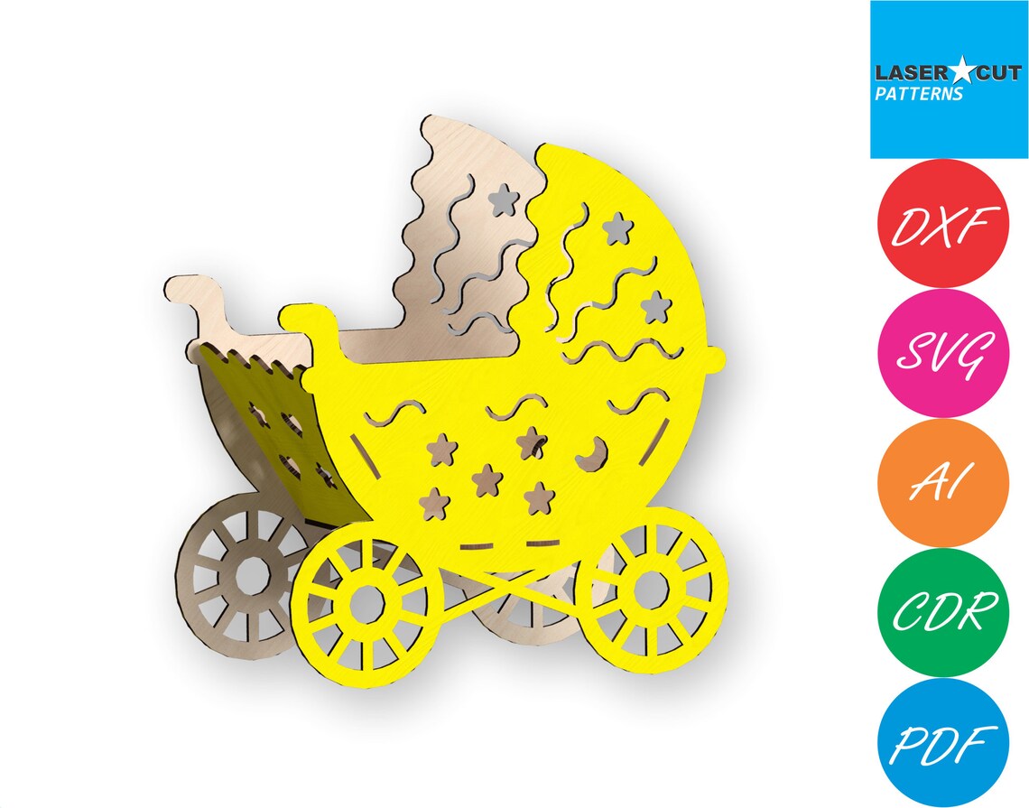 Baby Shower Strollerlaser Cut Files Laser Cut Template - Etsy Canada
