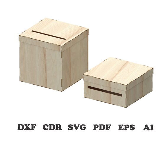 Download 2 Wedding Card Box Laser Cut Files Svgdxfpdfaicdreps Etsy