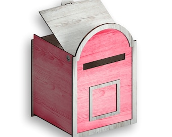 Hochzeit Briefkasten Laser Cut Files: SVG DXF PDF (Instant Download)