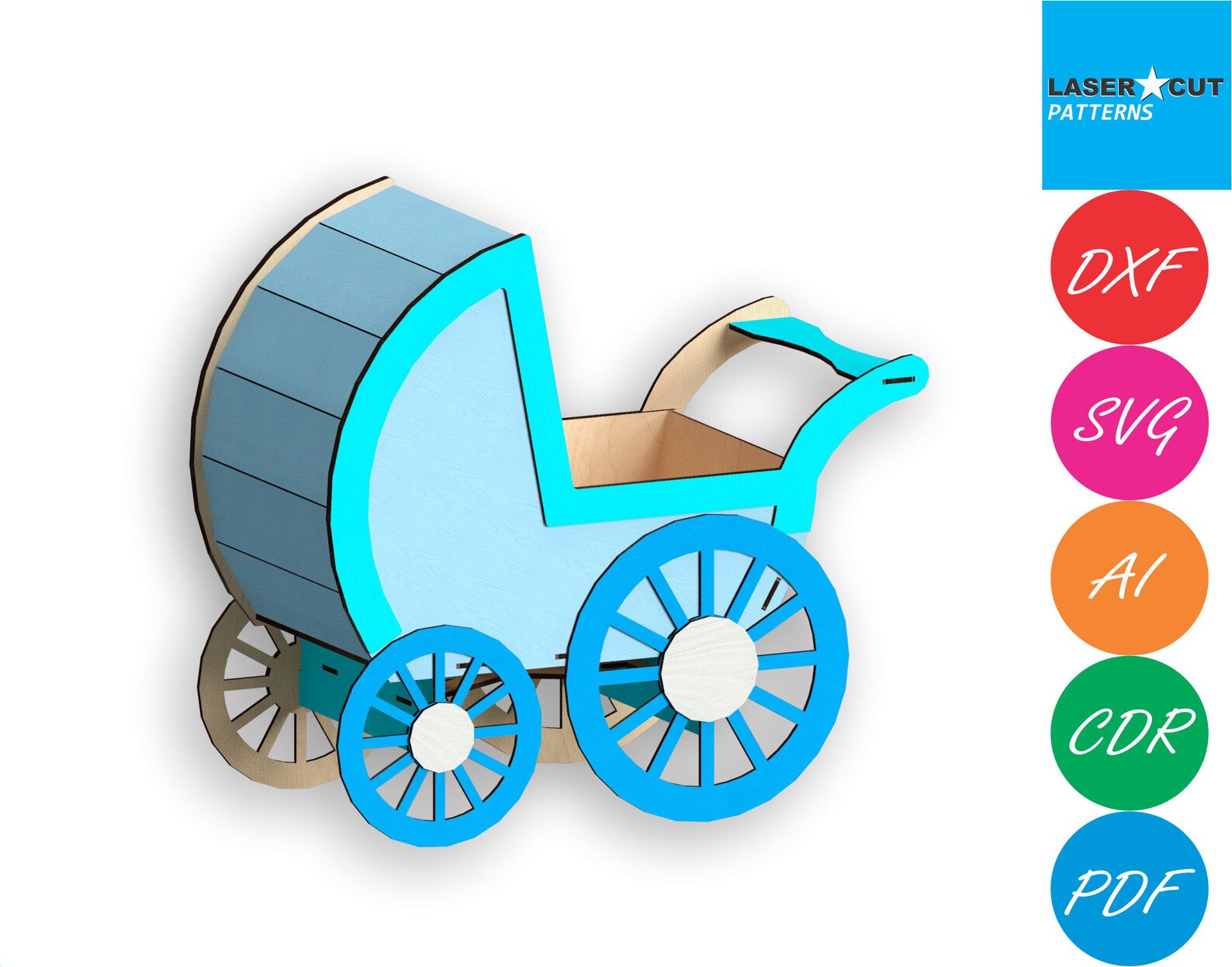 Strollerlaser Cut Files Laser Cut Template Vector for - Etsy