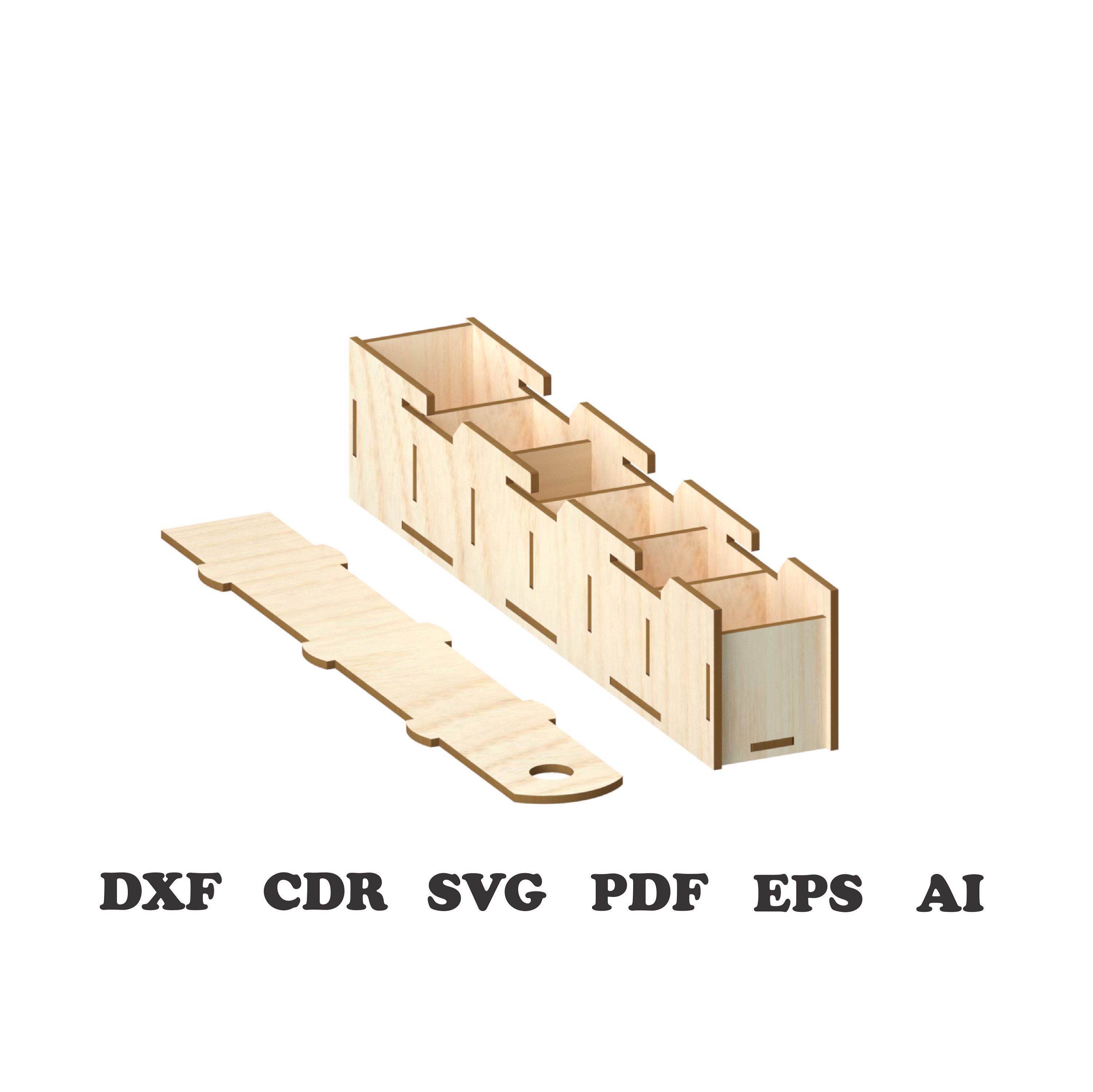 Sliding box with dividers Laser Cut Files laser cut Etsy