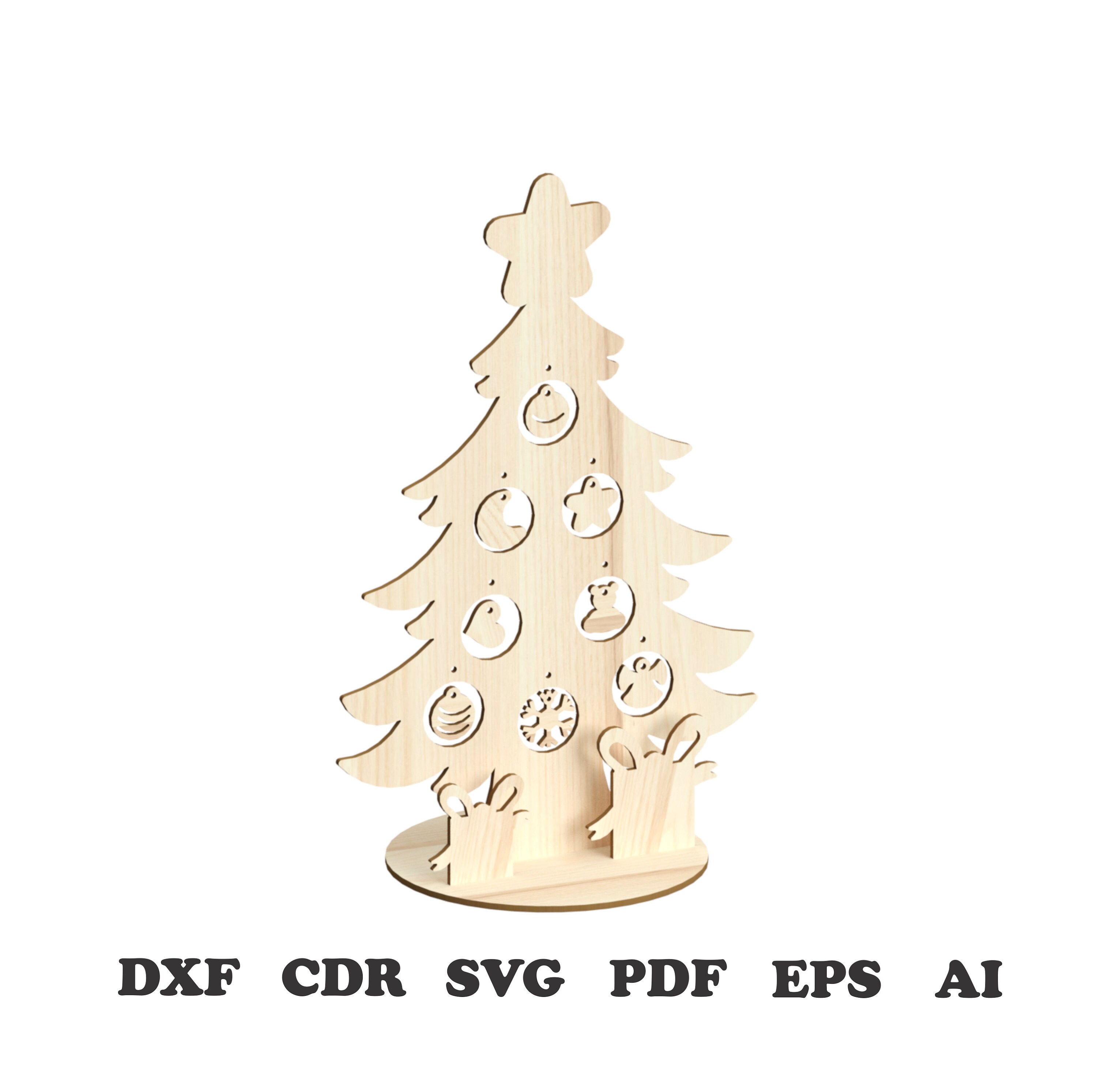 Christmas tree Laser Cut Files SvgDxfPdfAiCdrEps Etsy