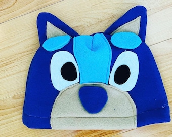 Winter hat - Bluey Inspired Fleece Hat - puppy costume - cold weather clothing - Party hat