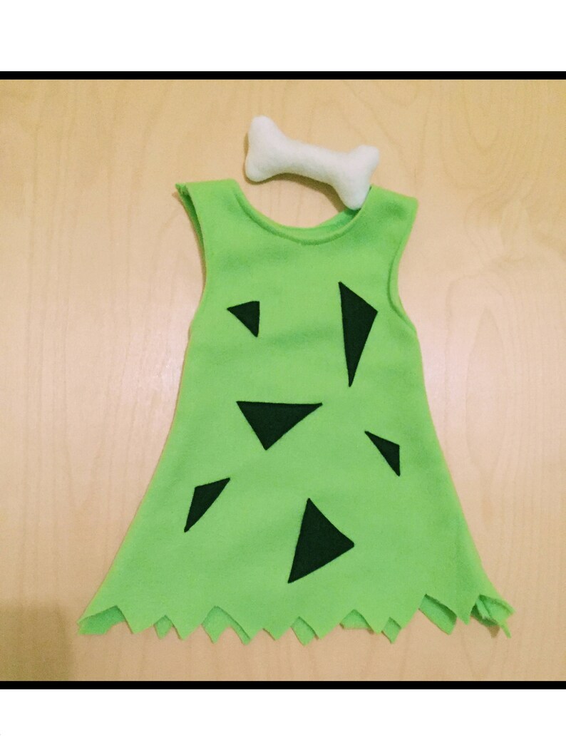 dress up party dress Pebbles inspired Cave girl costume dress with bone hair clip