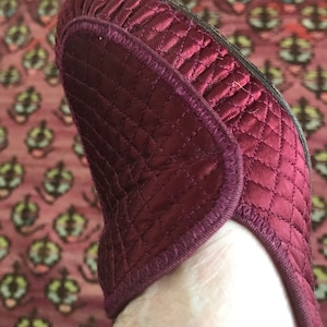 vintage quilted leather sole slippers