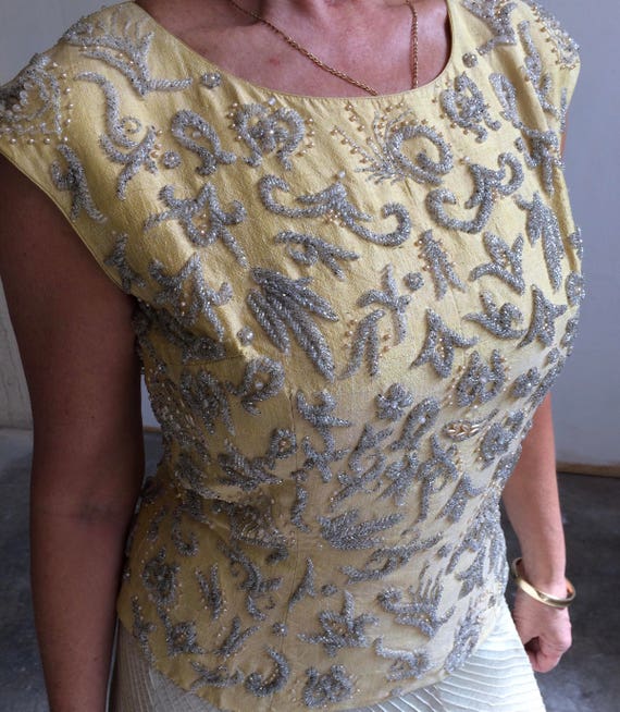 HAND Beaded vintage top