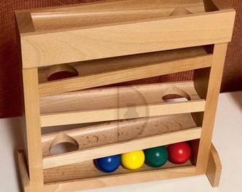 Montessori Wooden Ball Tracker | Baby & Toddler Developmental Toy| Visual Tracking Skills Toy| Waldorf