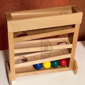 Montessori Wooden Ball Tracker | Baby & Toddler Developmental Toy| Visual Tracking Skills Toy| Waldorf