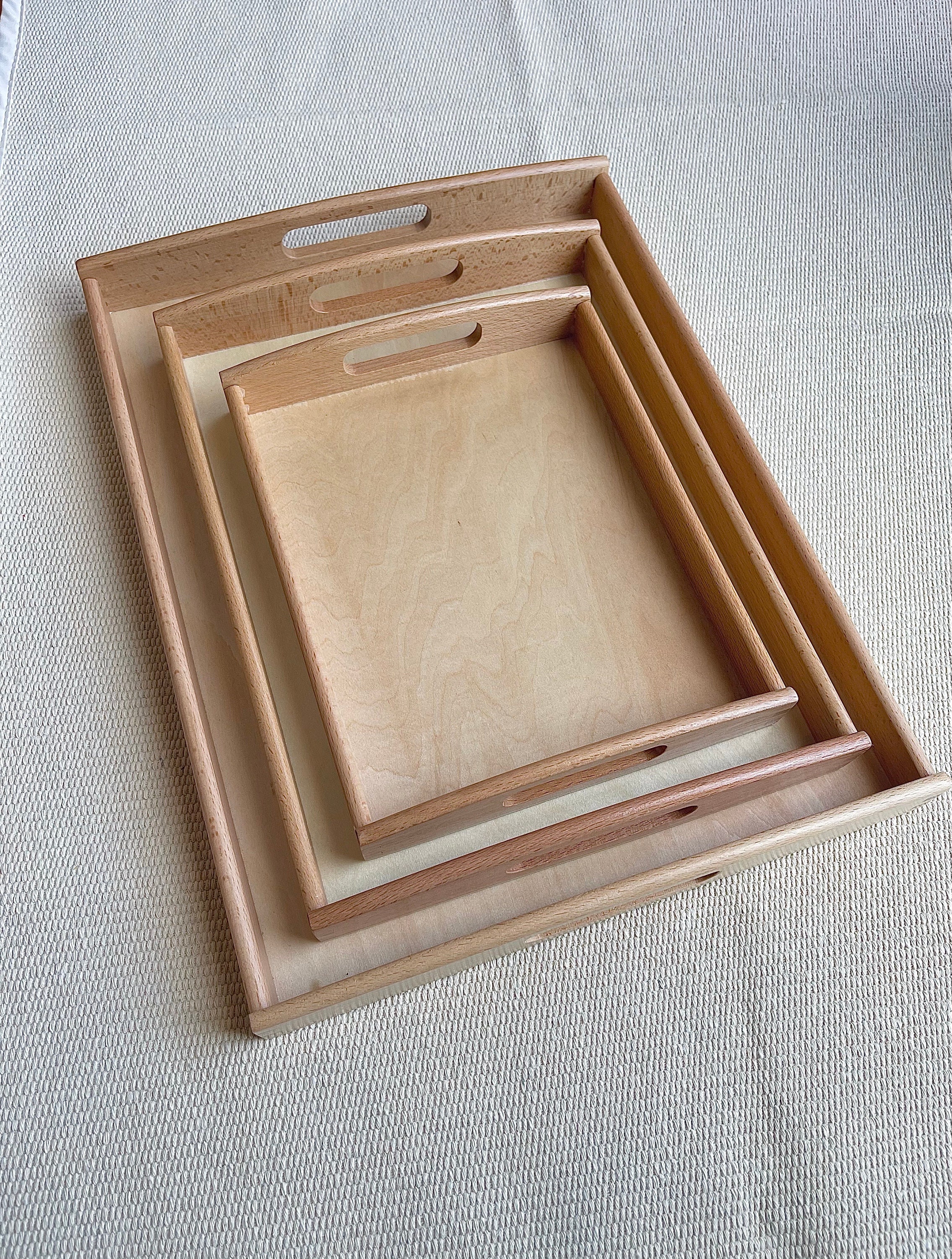 Wooden Tray With Handle Montessori Materials Educational Display Tray  Sorting Tray Preschool Homeschool Classroom 
