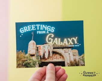 Greetings from a Galaxy  - Magical Postcards | Glitter & Happiness Postcard