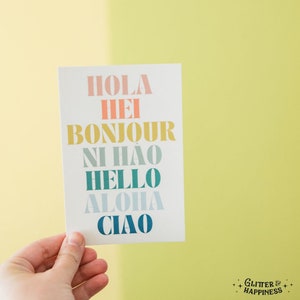 Salut, salut, salut - Cartes postales magiques | Carte postale Paillettes et bonheur