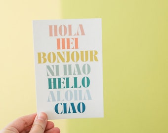 Hi, Hello, Hey - Magical Postcards | Glitter & Happiness Postcard
