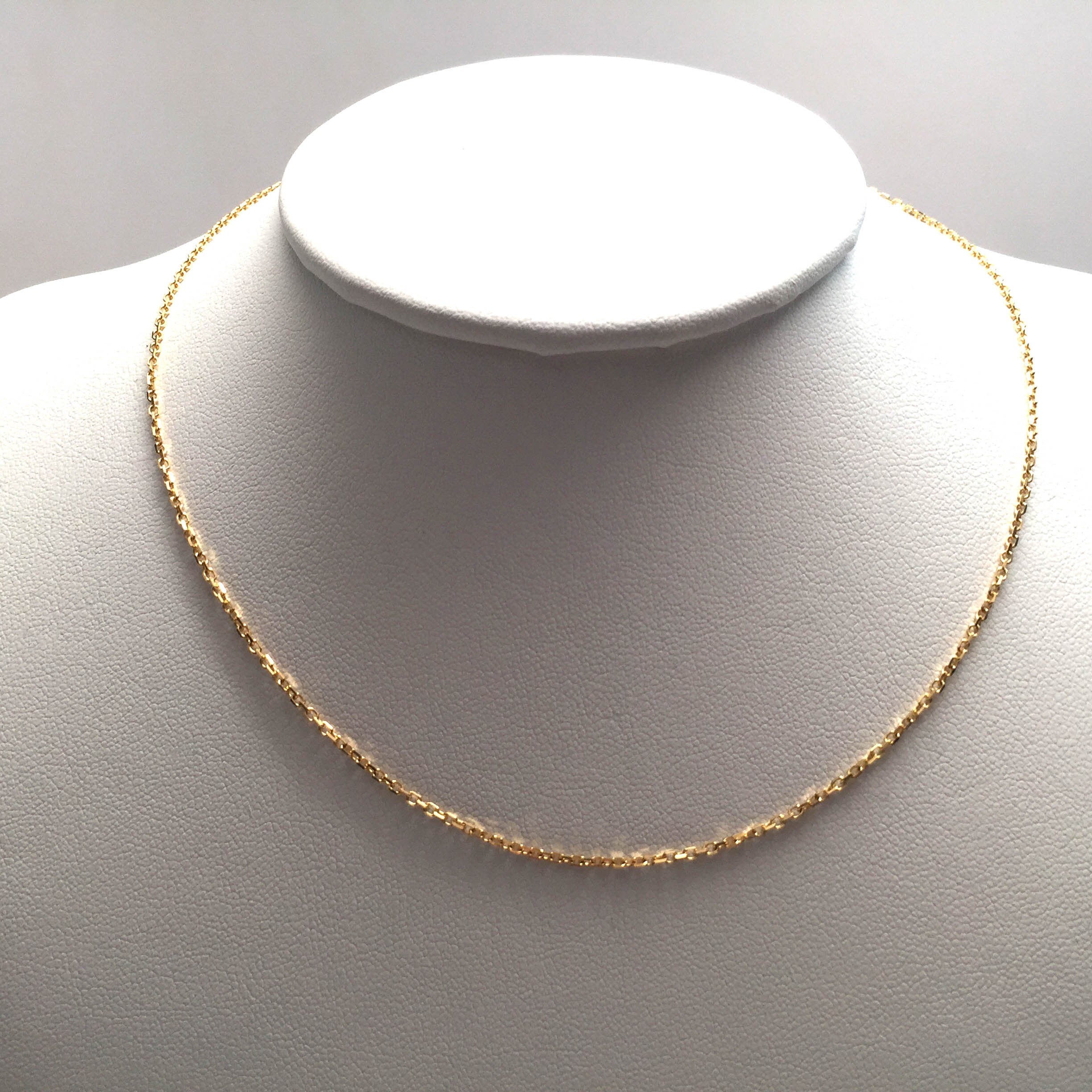 14K Solid Gold Charm Chain Diamond Cut 