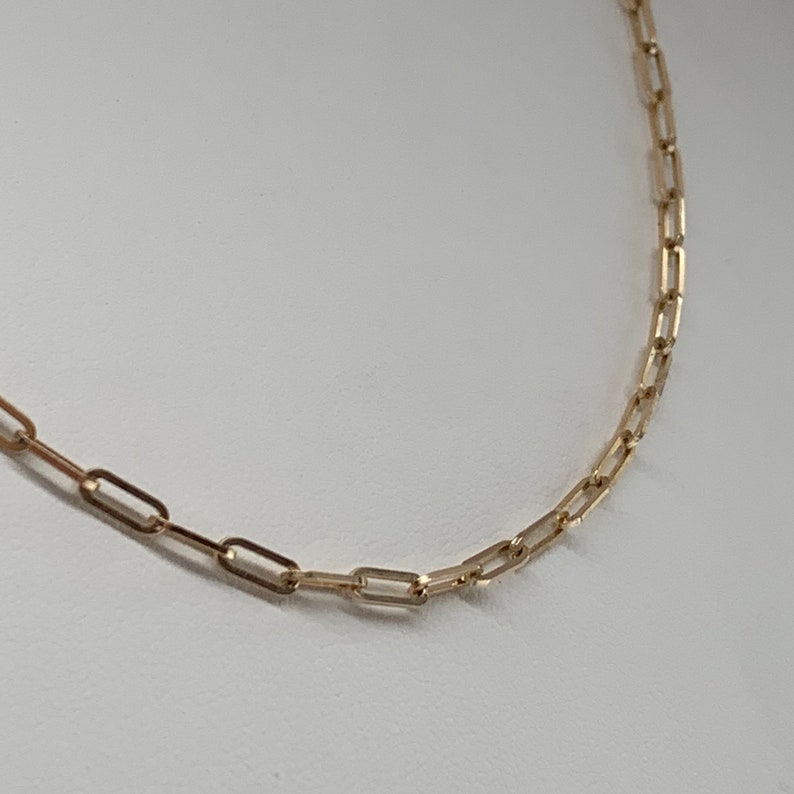 18K Solid Gold Not Hollow Paperclip Chain Necklace 2.5mm Wide Etsy