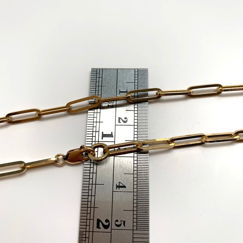 18K Gold Big Chunky Paperclip Chain Necklace 3.5mm Wide Etsy