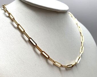 Hollow Paperclip Chain Necklace 3.5mm 