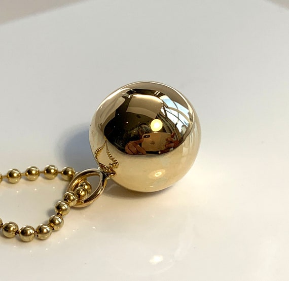 Large 14K 18K Gold Wreckiing Ball Sphere Pendant Only Charm - Etsy